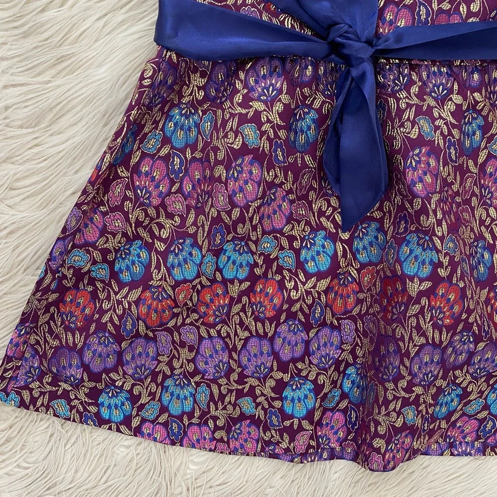 American Girl Fancy Holiday Dress Like Your Doll Purple Gold Metallic Brocade